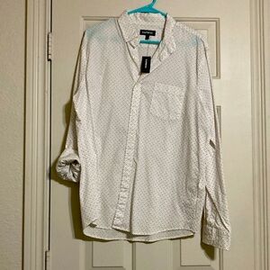 NWT Express long sleeve cotton casual button front size large